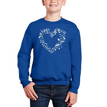 Sheet Music Heart - Boy's Word Art Crewneck Sweatshirt