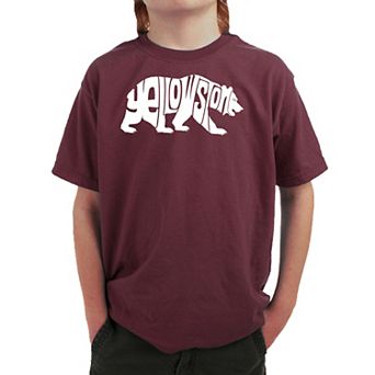 Yellowstone Bear - Boy's Word Art T-Shirt