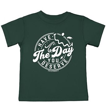 SmileyWorld Have The Day You Deserve Circle - Toddler Short Sleeve Graphic T-Shirt