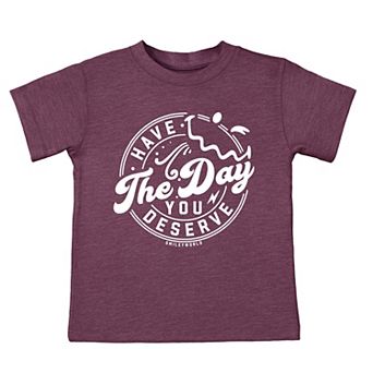 SmileyWorld Have The Day You Deserve Circle - Toddler Short Sleeve Graphic T-Shirt