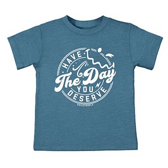 SmileyWorld Have The Day You Deserve Circle - Toddler Short Sleeve Graphic T-Shirt