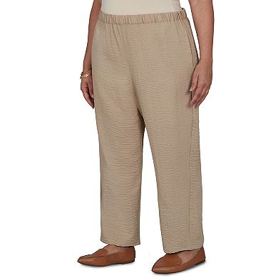Plus Size Alfred Dunner Travel Advisory Crinkle Texture Ankle Pants