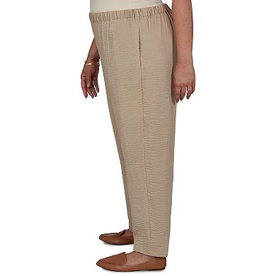 Plus Size Alfred Dunner Travel Advisory Crinkle Texture Ankle Pants