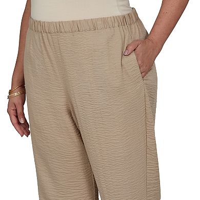 Plus Size Alfred Dunner Travel Advisory Crinkle Texture Ankle Pants