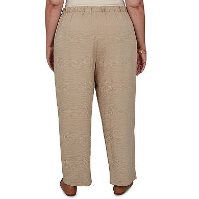 Plus Size Alfred Dunner Travel Advisory Crinkle Texture Ankle Pants