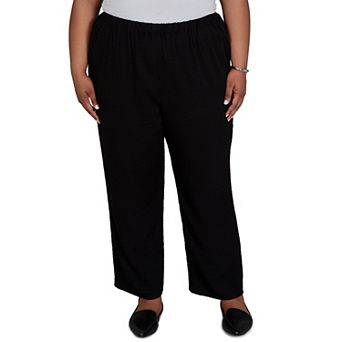 Plus Size Alfred Dunner Travel Advisory Crinkle Texture Ankle Pants