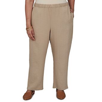 Plus Size Alfred Dunner Travel Advisory Crinkle Texture Ankle Pants