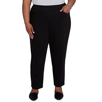Plus Size Alfred Dunner Travel Advisory Knit Twill Pants