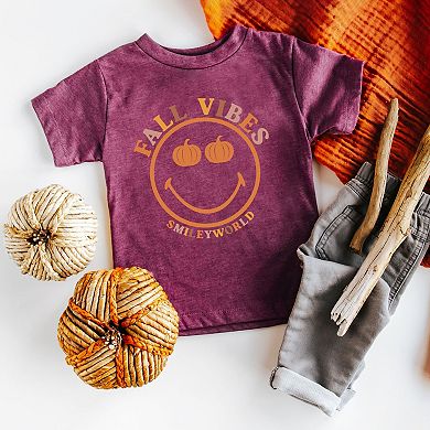 SmileyWorld Fall Vibes - Toddler Short Sleeve Graphic T-Shirt