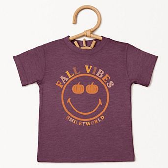 SmileyWorld Fall Vibes - Toddler Short Sleeve Graphic T-Shirt