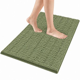 Large Chenille Bathroom Rug High Low Pile Soft Absorbent Non Slip Washable Quick Dry