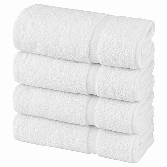 Luxury Soft Absorbent 4 pc Cotton Bathroom Towel Set Durable Spa Quality