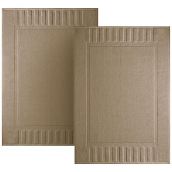 Luxury Bath Mat Floor Towel Set Absorbent Hotel Spa Shower Bathtub Mats 22"x34" 2 Pack Taupe