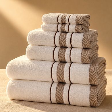 Luxury Hotel Spa 6 Piece Cotton Bath Towel Set Soft Absorbent