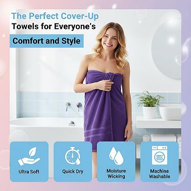 Luxury Cotton Bath Towels Set Super Absorbent Soft Plush Double Stitched