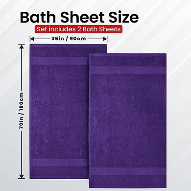 Luxury Bath Sheets 600 GSM Ring Spun Cotton Soft Absorbent Large