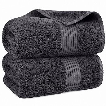 Extra Large Soft Absorbent Ring Spun Cotton Bath Towel 2 Pack
