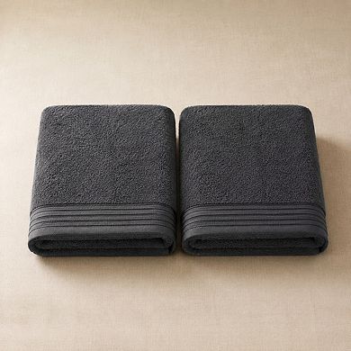 Extra Large Soft Absorbent Ring Spun Cotton Bath Towel 2 Pack