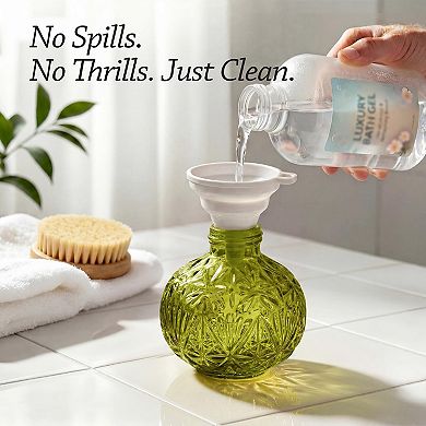 8 Oz Vintage Glass Soap Dispenser 2 Pack Rustic Snowflake Green Black Pump Kitchen Bathroom
