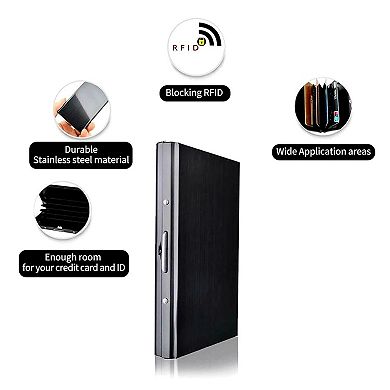 RFID Blocking Stainless Steel Credit Card Holder Wallet