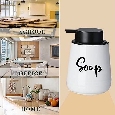 Farmhouse Ceramic Soap Lotion Dispenser Set 14oz White Bathroom Pump Bottles