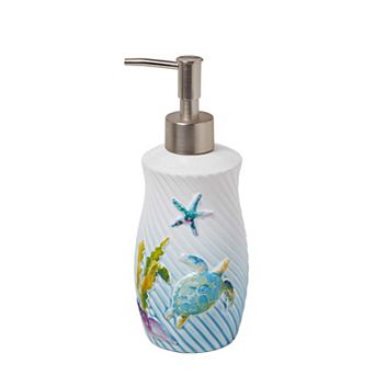 Stoneware Watercolor Soap Dispenser with Brushed Nickel Pump 12.5oz