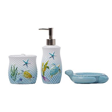 Stoneware Watercolor Soap Dispenser with Brushed Nickel Pump 12.5oz