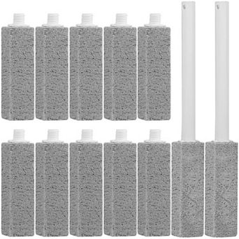 12 Packs Pumice Cleaning Stone with Extra Long Handle for Toilet Bowl Bathtub Grill Pool Sink Stain
