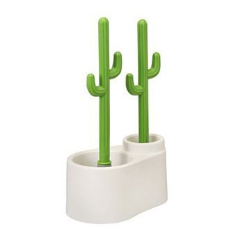 Cactus Toilet Plunger and Brush Set with Holder for Bathroom Cleaning