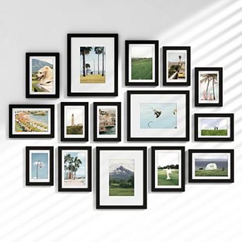 15 Pack Picture Frames Set Multi Sizes 8x10 5x7 4x6 Wall Gallery Collage Mounting Tabletop