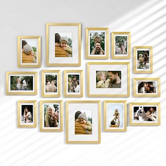 15 Pack Picture Frames Set Multi Sizes 8x10 5x7 4x6 Wall Gallery Collage Mounting Tabletop