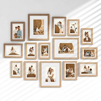15 Pack Picture Frames Set Multi Sizes 8x10 5x7 4x6 Wall Gallery Collage Mounting Tabletop