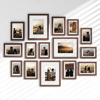 15 Pack Picture Frames Set Multi Sizes 8x10 5x7 4x6 Wall Gallery Collage Mounting Tabletop