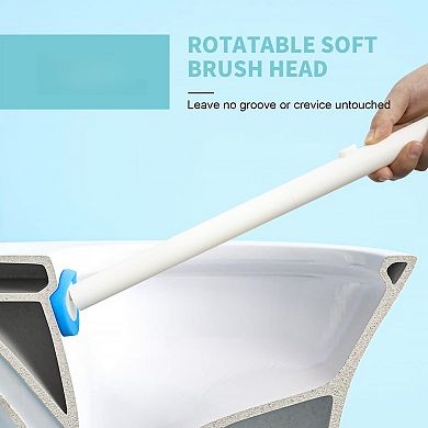 Disposable Toilet Brush with Holder 24 Refills Wall-Mounted Cleaning System Auto-Open Storage Box