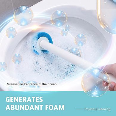 Disposable Toilet Brush with Holder 24 Refills Wall-Mounted Cleaning System Auto-Open Storage Box