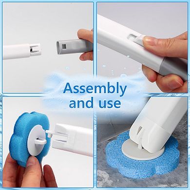 2 Pack Disposable Toilet Brush Set with 48 Refills Extended Handle Bathroom Cleaning System