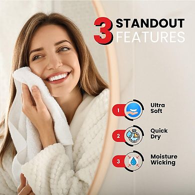 Luxury Ring Spun Cotton Bath Towels Set 4 Pack Soft Absorbent Quick Dry