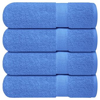 Luxury Ring Spun Cotton Bath Towels Set 4 Pack Soft Absorbent Quick Dry