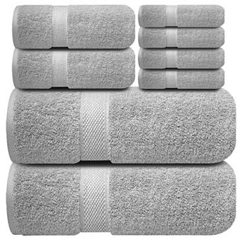 Luxury Ring Spun Cotton Bath Towels Set 4 Pack Soft Absorbent Quick Dry