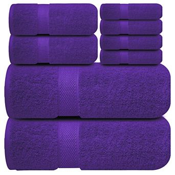 Luxury Ring Spun Cotton Bath Towels Set 4 Pack Soft Absorbent Quick Dry