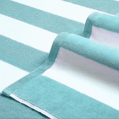 Large Extra Large Beach Towel Cotton Striped Pool Cabana Soft 36x70 Inch