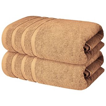 Luxury Bath Towels Set of 2 White Cotton Super Absorbent Soft Quick Dry