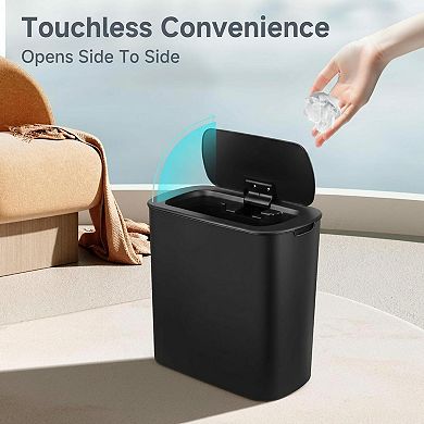 5 Gallon Motion Sensor Bathroom Trash Can Automatic Touchless Plastic Waste Basket Slim Large