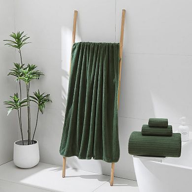 39x78 Bath Sheets Extra Large Towels Set Microfiber Soft Absorbent Striped