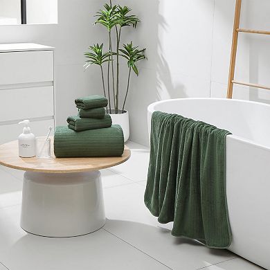 39x78 Bath Sheets Extra Large Towels Set Microfiber Soft Absorbent Striped