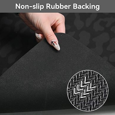 Leopard Print Bath Mats Set Non-slip Absorbent Quick-dry