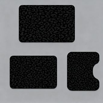 Leopard Print Bath Mats Set Non-slip Absorbent Quick-dry