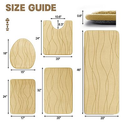 Memory Foam Bath Mat Ultra Absorbent Non Slip Washable