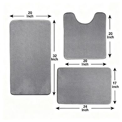 Memory Foam Bath Mat Toilet Lid Cover