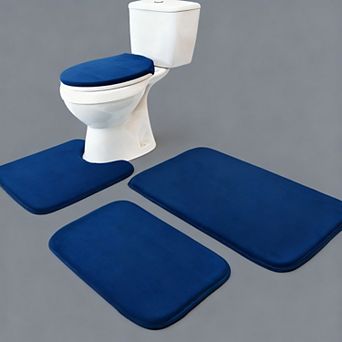 Memory Foam Bath Mat Toilet Lid Cover